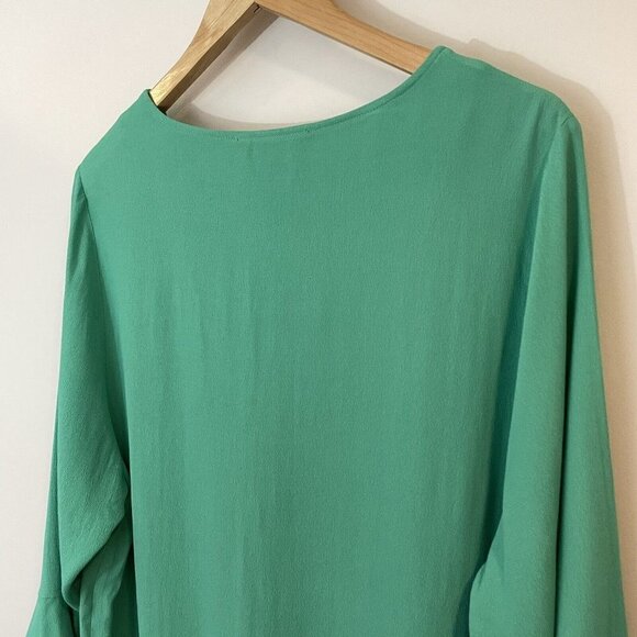 Flutter Sleeve Top Sz X Kelly Green Blouse Shirt Lightweight NWT In Every Story - Picture 6 of 11